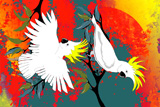 BushFire Sulfur Crested Cockatoos